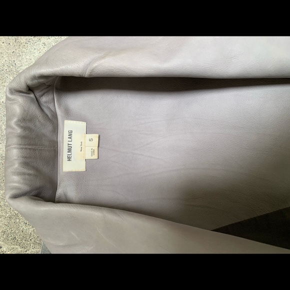 Helmet Lang Dove Gray Leather Jacket Moto Boho - Picture 4 of 6